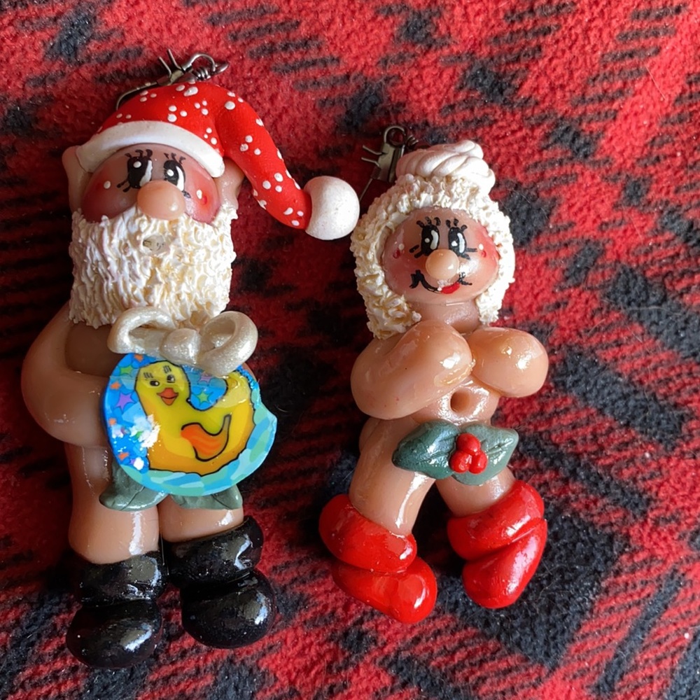 Handcrafted; Naked Santa & Mrs Claus; Ornaments - Picture 7 of 7